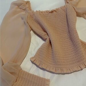 Wilfred Blush Smocked Blouse